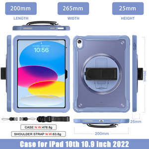 Housse de tablette d'armure robuste robuste pour <span class=keywords><strong>ipad</strong></span> 10 <span class=keywords><strong>2022</strong></span> 9.7 10.2 Air 4 5 <span class=keywords><strong>Pro</strong></span> <span class=keywords><strong>12</strong></span>.9 étui béquille support bandoulière dragonne - Product Image 2