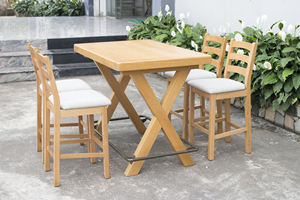 Outdoor <b>Foldable</b> Solid Wood <b>Table</b> and <b>Chair</b> Set, Waterproof and Rot-resistant, Practical <b>for</b> Balcony and Terrace Leisure Use - Product Image 2