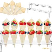 Support de cône gaufré transparent fait à la main support de crème glacée en acrylique pour buffet