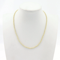 Collier élégant et simple en laiton plaqué or avec perles et chaîne à billes géométriques, unisexe, idéal pour mariage, fiançailles, fête ou comme cadeau