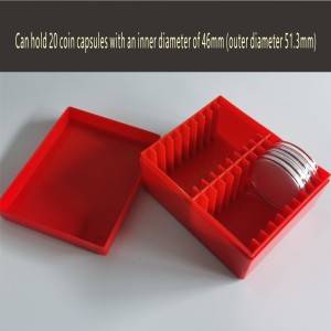 Nueva moda portátil de plástico plana 12,4*7*9,1 cm rojo plásticos 10 monedas cajas de almacenamiento - Product Image 2