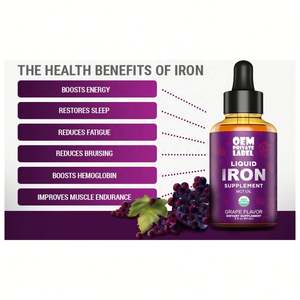 OEM Private Label sapore naturale 60ml di ferro liquido gocce gratis generatore di sangue Anemia integratore di ferro per donne e uomini - Product Image 6
