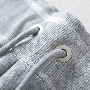 Custom New Summer Breathable Quick Dry Eco-Friendly Polyester/Cotton Contrasting Line Casual Mid Waist <b>Drawstring</b> Slimming 220g - Product Image 2