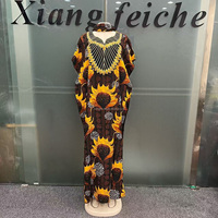 Nouvelle Robe Boubou Ample et Respirante 2026, Élégante, Style Ethnique, Abaya, Imprimé Africain, Broderie Dorée, en Coton, pour Femme, Grande Taille, Idéale pour les Festivals