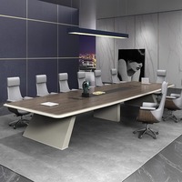 Table de conférence Table longue Salle de conférence moderne simple Grande réception Formation Longue combinaison de bureau et de chaise