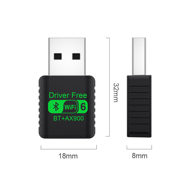 900Mbps  Wifi 6 2 in 1 Free Driver BT5.4  Wifi Adapter Wifi Dongle for PC