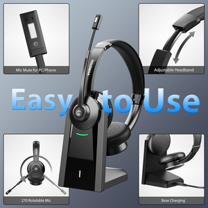 Không dây tốt nhất tiếng ồn hủy bỏ cuộc gọi trung tâm điện thoại văn phòng tai nghe với <span class=keywords><strong>microphone</strong></span> - Product Image 5