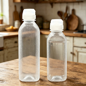 Oil Dispenser Cylinder M Size Plastic Lid See Through Kitchen Storage Bottle - Product Image 1