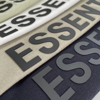 Autocollant en silicone personnalisé thermocollant pour T-shirt, impression 3D par transfert thermique, étiquette de vêtement, logo en silicone pour vêtements