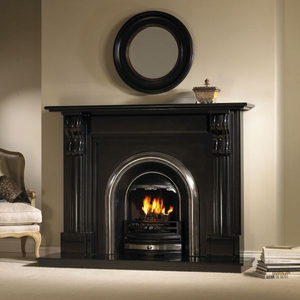 Decoración <span class=keywords><strong>de</strong></span> casa moderna diseño <span class=keywords><strong>de</strong></span> mármol tallado negro chimenea - Product Image 2