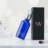 Botol Minyak Atsiri Kaca Silinder Biru Kosong Grosir 5ml 10ml 15ml 20ml 30ml 50ml 100ml Pabrik