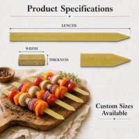 JIAHUI Brochettes plates en bambou, vente en gros, naturelles, jetables, pour barbecue, kebab, emballage carton, qualité alimentaire, personnalisables OEM ODM
