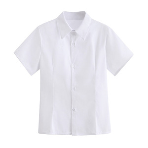 Chemises blanches unisexes à manches courtes de haute qualité pour les uniformes de <span class=keywords><strong>chemise</strong></span> d'école douce d'étudiant avec logo - Product Image 2