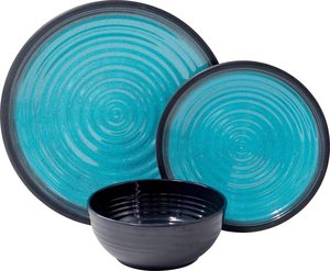 Ensemble de 12 assiettes et bols en mélamine incassables et légers pour le Patio et les activités de plein air - Product Image 2