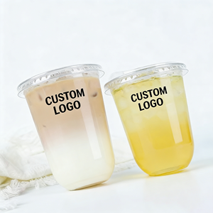 Gobelets jetables en plastique PET à double paroi pour jus, thé au lait, 90 mm de diamètre, transparents, personnalisés, 16 OZ, 500 ml, impression UV, à emporter - Product Image 4