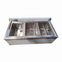 OEM ODM 304 évier de Bar en acier inoxydable 3 baignoires évier utilitaire de cuisine commerciale avec panier de vidange et robinet