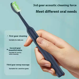 Brosse à dents sonique vibrante rechargeable à poils doux avec une autonomie de 100 jours, étanche IPX7, brosse à dents électrique portable - Product Image 3