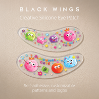 Patchs sous les yeux jetables en silicone minéral auto-adhésifs BLACKWINGS, naturels et doux, avec logo personnalisé pour cils