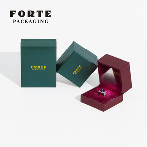 FORTE Handmade Customized Logo Leatherette Velvet Lining Luxury Ring Packaging Premium <b>LED</b> <b>Light</b> Jewelry <b>Box</b> - Product Image 6