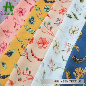 Mulinsen Textile Cheap Woven Printed Twisting y 100% Polyester Fabric Chiffon