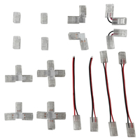 Connecteur LED 2 broches à clipser 8mm 10mm sans soudure, connecteurs rapides pour bande LED monochrome 2835 5050