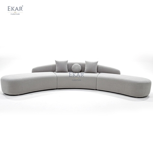 Divano Modulare <span class=keywords><strong>Luna</strong></span> Serpentine, Lussuoso Divano Componibile Moderno con Rivestimento in Tessuto per Hall di Hotel, Salotti e Uffici - Product Image 3
