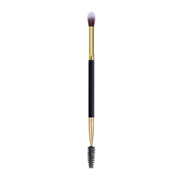 Pinceau de maquillage pour sourcils double face à poils synthétiques et manche en bois, idéal pour la vente en gros