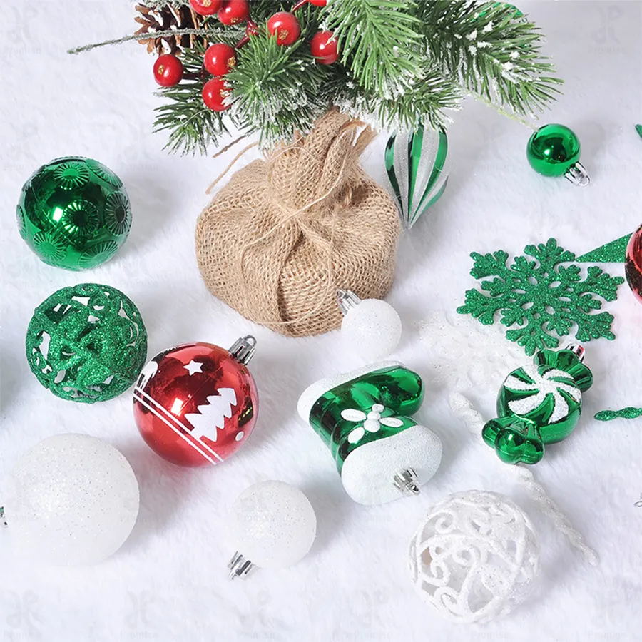 Promise Christmas Tree Toppers Decorations Hang Balls Decor Wholesale Plastic Ornaments Christmas Baubles Ball