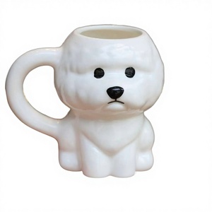 Nouvelle tasse en céramique créative et mignonne en forme de chiot Bichon, résistante au lave-vaisselle et au micro-ondes, tasse à eau pratique pour la maison, cadeaux pour filles - Product Image 4