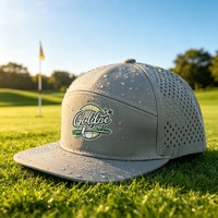 Gorra de Béisbol de 7 Paneles con Perforación Láser, Personalizada, de Alta Calidad, Impermeable, con Logotipo Bordado, de Secado Rápido, Estilo Trucker