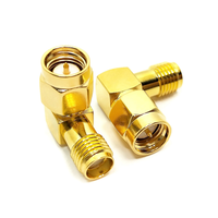 Adaptateur d'antenne RF coaxial SMA mâle vers SMA femelle en forme de L à 90 degrés