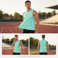 Débardeur de sport respirant à séchage rapide, de haute qualité, personnalisable avec logo imprimé, léger et sans manches pour la course à pied