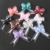Grand nœud papillon scintillant pour voiture de mariage, fait main, écologique, avec ruban floral, pour boîte cadeau, décoration de fête d'anniversaire