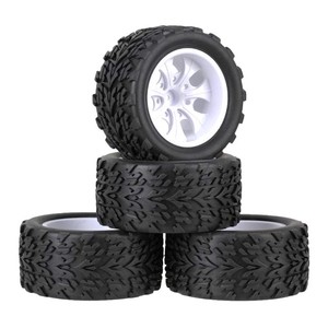 4 pièces jante de roue en plastique avec <span class=keywords><strong>pneus</strong></span> pour HSP 94108 94111 1/10 RC <span class=keywords><strong>Monster</strong></span> Truck - Product Image 3