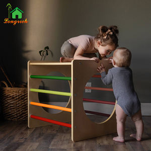 <span class=keywords><strong>Arche</strong></span> en <span class=keywords><strong>bois</strong></span> pour enfants, cadre d'escalade triangulaire avec toboggan, ensemble d'arbres pour plantes grimpantes - Product Image 6