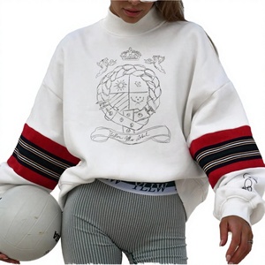 Plain Dyed Acid Wash 3D Embroidery 100% Cotton Breathable Winter Women's Hoodies 360g Fabric Weight Front Custom OEM/ODM - Product Image 3