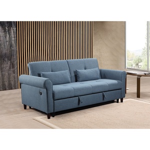 Đơn giản sang trọng phong cách ánh sáng màu xanh chất lượng cao 1 + 2 + 3 phòng khách sofa ngủ giá rẻ Giá kéo ra Sofa giường với USB phí - Product Image 4