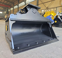 RSBM Heavy Duty Hydraulic Tilt Bucket untuk Mini Excavator 3,5 Ton, Bucket Pembersih Putar dengan Tepi yang Dapat Dipasang dengan Baut