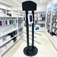 Expositor de pie de metal personalizado con ganchos de una sola cara para tiendas minoristas, para fundas de teléfonos móviles y dispositivos Bluetooth
