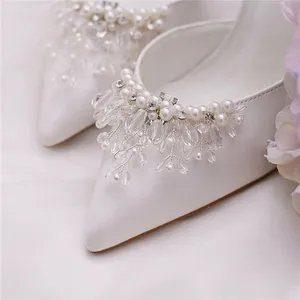 手工串珠珍珠新娘婚礼水钻鞋扣花夹配件