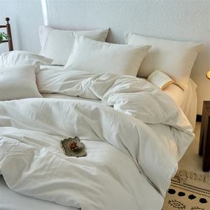 1ชิ้นผ้าฝ้ายบริสุทธิ์ย้อมสบายกระเป๋าบ้านเตียงผ้าลินินเดียวผ้านวมคลุมผ้านวมผ้าฝ้ายซักทึบ1ชิ้น - Product Image 2