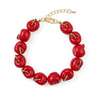 Trendy kleurrijke zomerse armband van messing en hars met fruitkraaltjes, boho armband, stapelbare kraalarmband voor unisex