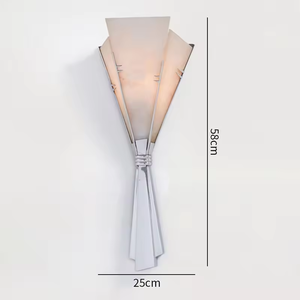 Lampe murale chinoise antique en marbre, LED, acier inoxydable, motif floral, double température de couleur, garantie 3 ans, chambre à coucher, salon - Product Image 5