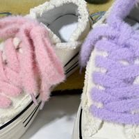 Nouveauté Hiver 2025 Lacets en peluche de vison effet duveteux et moelleux, largeur 12mm, pour chaussures d'entraînement allemandes, en polyester