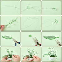 Kit de fabrication de plantes en perles pour créer des plantes éternelles, avec perles de verre rondes en cristal et motifs feuille d'érable, fleur et feuilles, pour artisanat DIY manuel