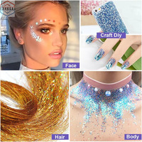Paillettes PET en gros, fournitures de décoration de Noël en métal, poudre de pigment en vrac pour Noël, paillettes de pigment pour peinture automobile