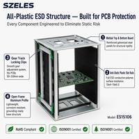 ESDELES 355x320x563mm Étagère de rangement antistatique réglable, conteneur pliable sur pied, protection statique SMT, support pour magazines de circuits imprimés