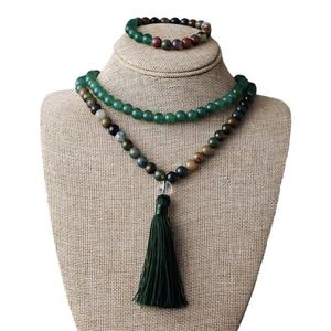 Al por mayor: Collares de cuentas de moda con cuentas de oración islámicas de 10mm, Tasbih, Rosario musulmán, de piedra natural, con separador, borla y colgante de piedra - Product Image 5