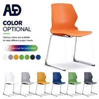 Chaise d'école empilable en plastique PP avec cadre métallique, assise interverrouillable pour auditorium et salle