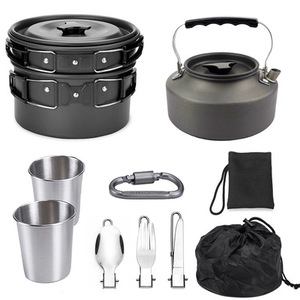 Juego de Ollas de Aluminio de Alta Calidad para Acampar, Senderismo y Excursionismo, Utensilios de Cocina para Exteriores - Product Image 1